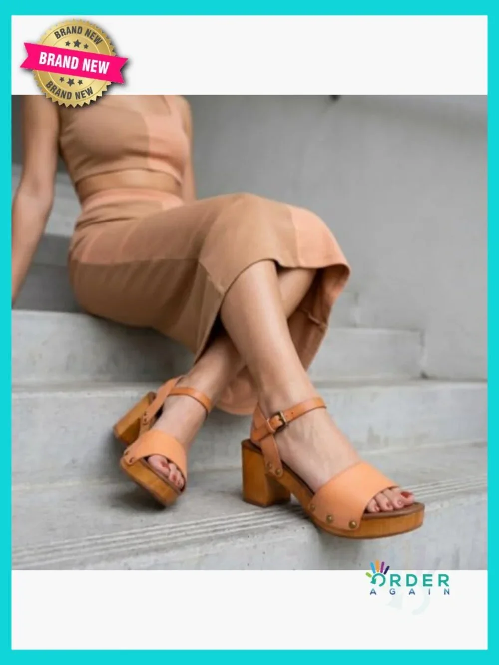 Wedge Sandal with Memory Foam Insole Adjustable Strap Block Heel Open Toe